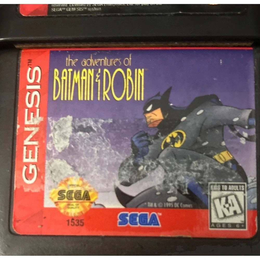 Vtg Lot of 7 Sega Genesis Game Cartridges Batman And Robin Chiki Chiki Boys More